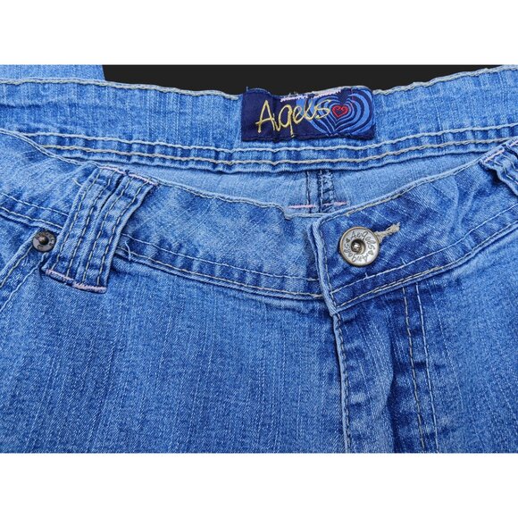 Vintage Angels Womens Denim Cropped Jeans Embroidery Butterfly Floral Size 20 - Picture 12 of 16